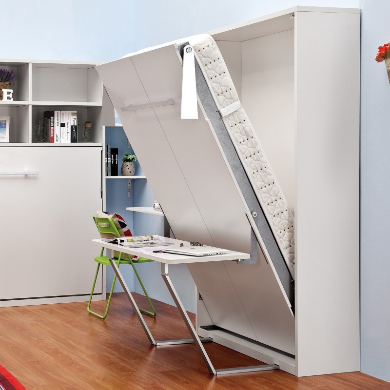 Vertical Hidden Wall Bed, Space Saving Foldable Murphy Bed, Queen Size ...