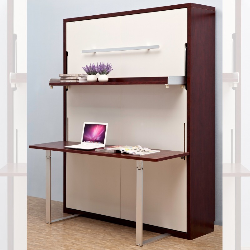 Shelf + Desk + Queen Vertical Hidden Wall Bed, Space Saving, Foldable ...