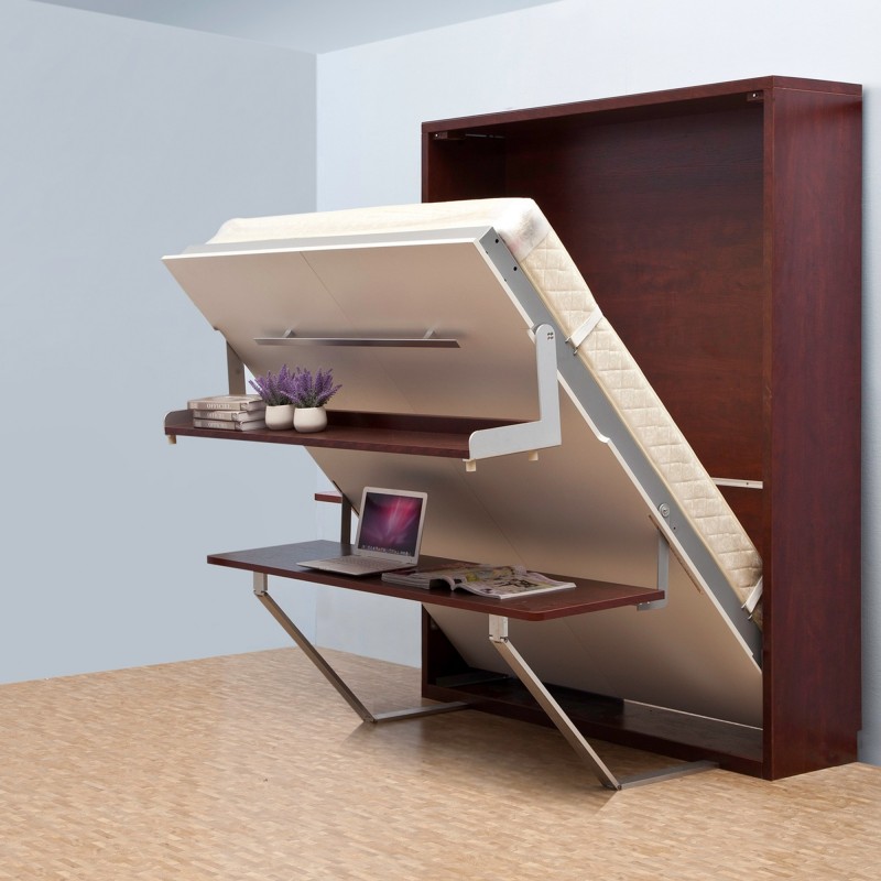 Shelf + Desk + Super Single Vertical Hidden Wall Bed, Space Saving ...