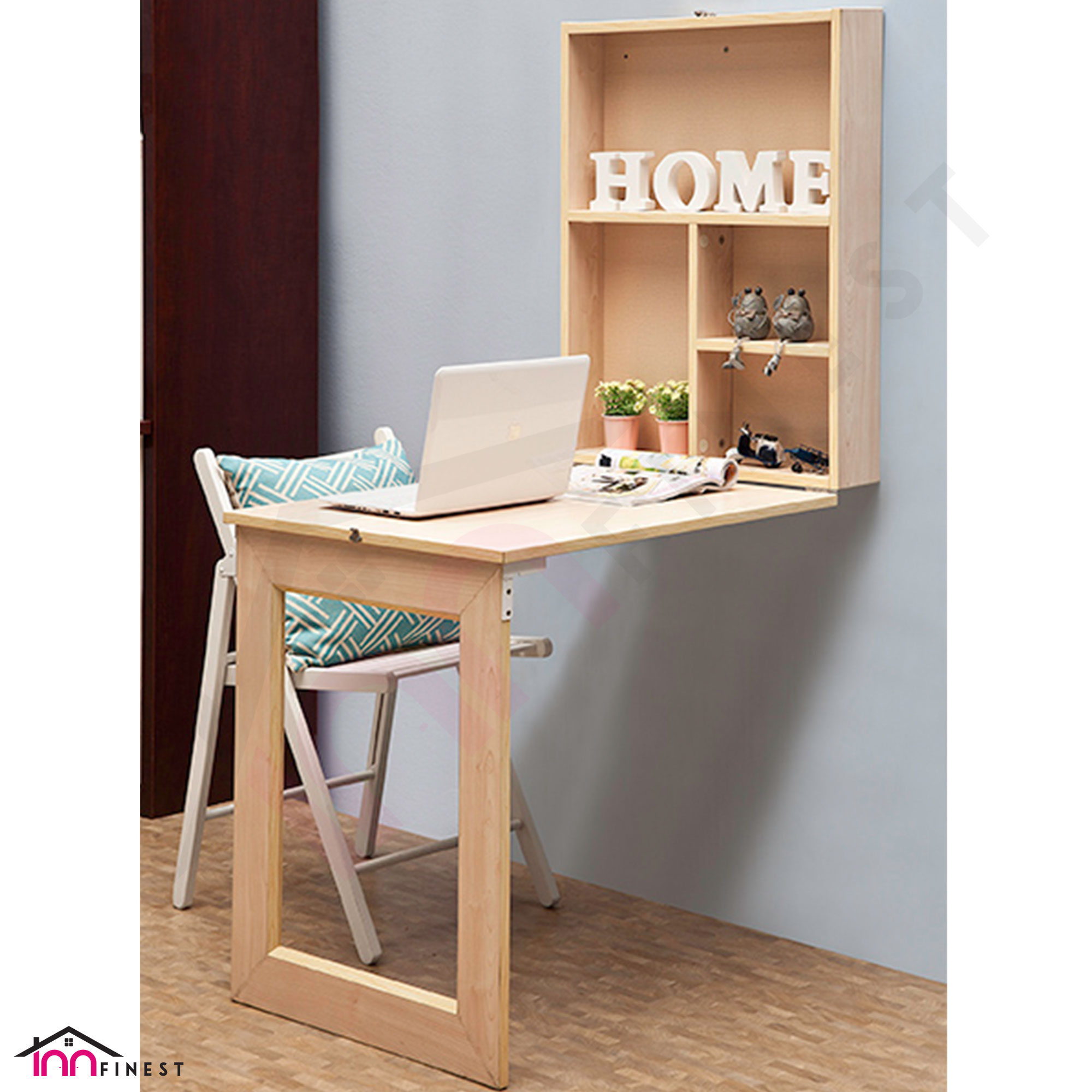maple foldable wall table cabinet multipurpose space saving
