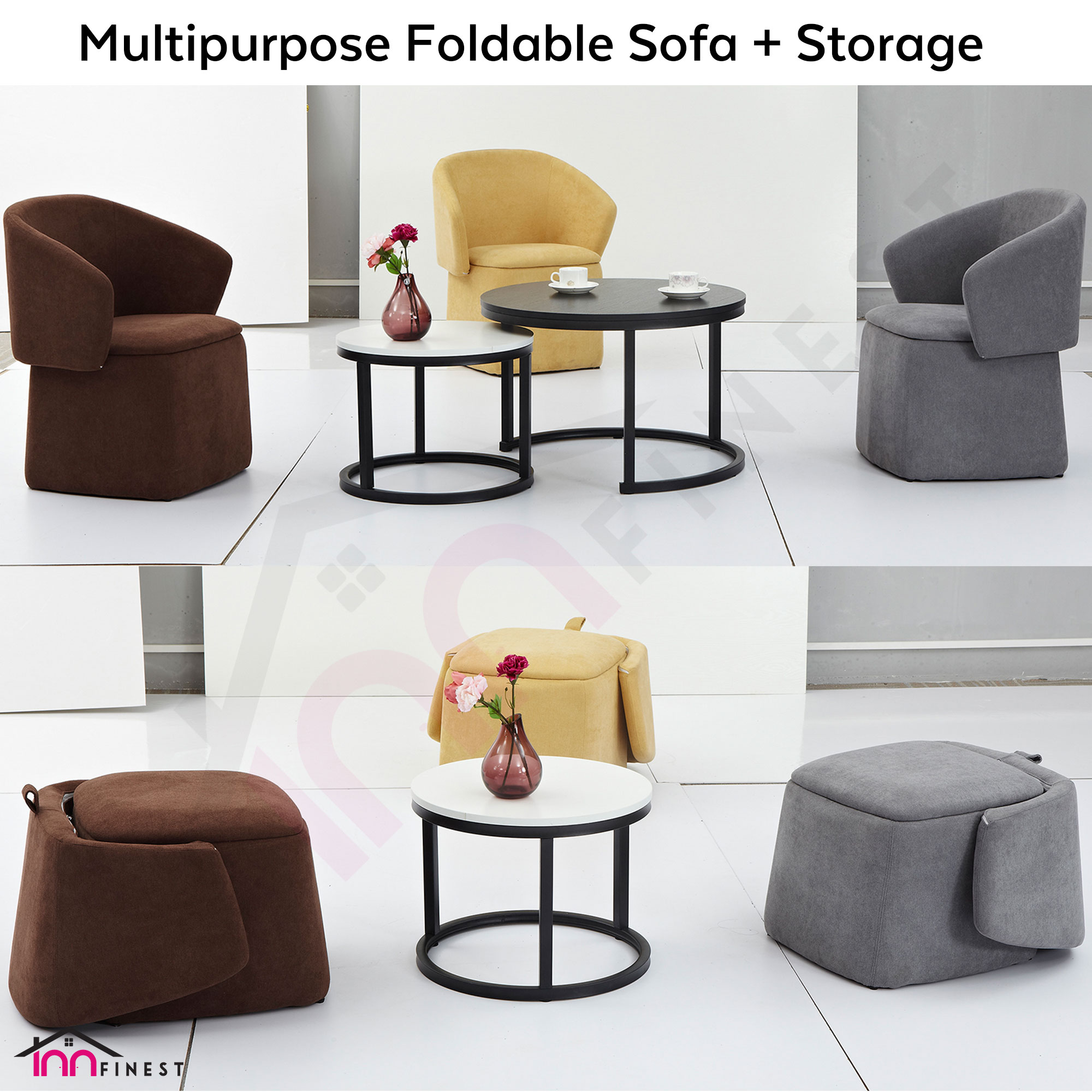 foldable sofa storage chair high quality space saving